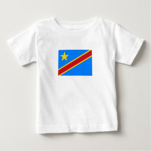 Camiseta Para Bebê Bandeira do Congo Quinxassa