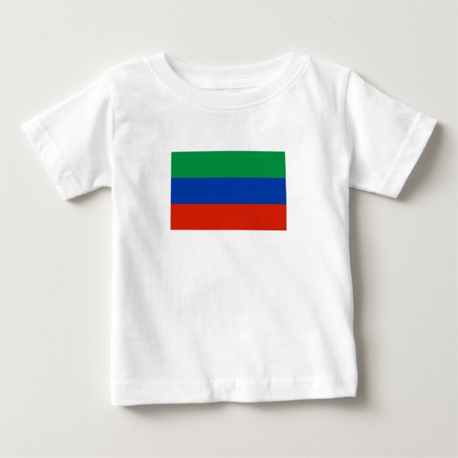 Camiseta Para Bebê Bandeira do Daguestão (Frente)
