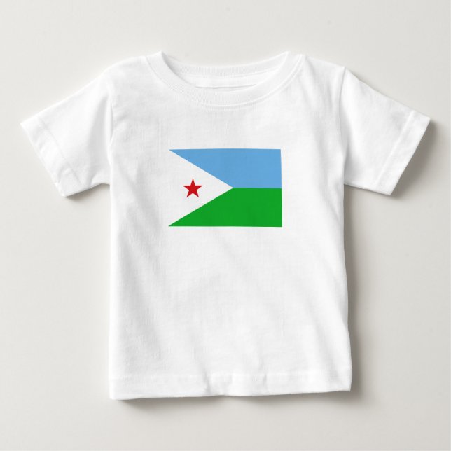 Camiseta Para Bebê Bandeira do Djibuti (Frente)