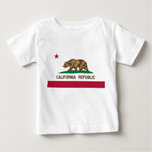Camiseta Para Bebê Bandeira do Estado da Califórnia