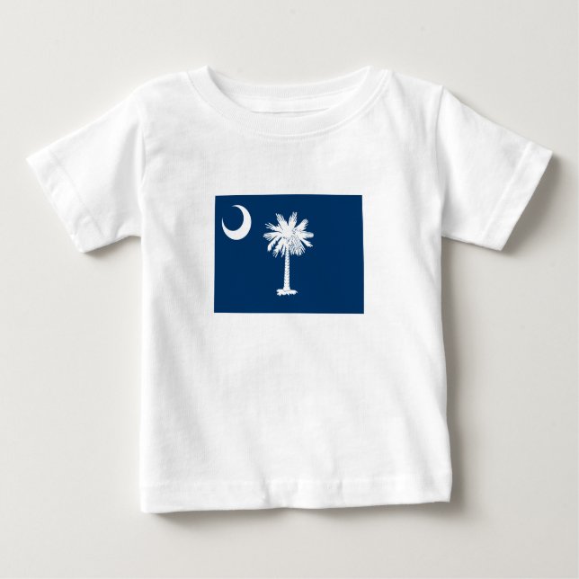 Camiseta Para Bebê Bandeira do Estado da Carolina do Sul (Frente)