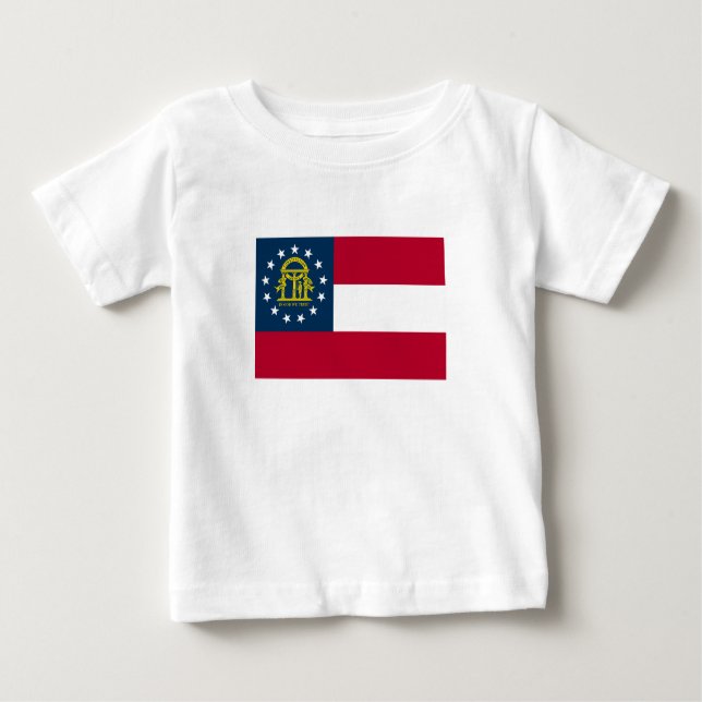 Camiseta Para Bebê Bandeira do Estado da Geórgia (Frente)