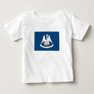 Camiseta Para Bebê Bandeira do Estado da Louisiana