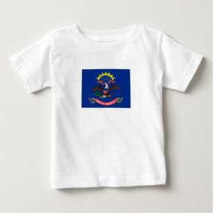 Camiseta Para Bebê Bandeira do Estado de Dakota do Norte