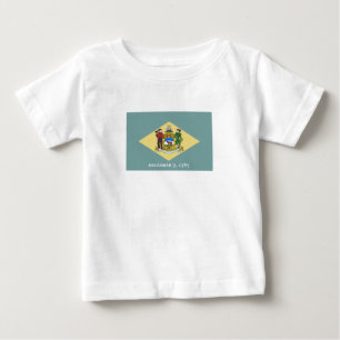 Camiseta Para Bebê Bandeira do Estado de Delaware