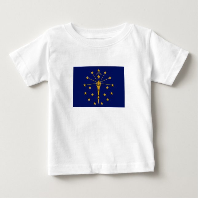 Camiseta Para Bebê Bandeira do Estado de Indiana (Frente)