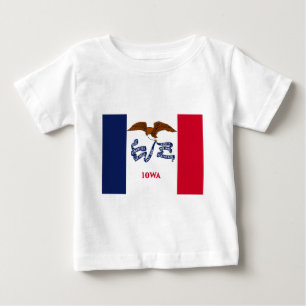 Camiseta Para Bebê Bandeira do Estado de Iowa