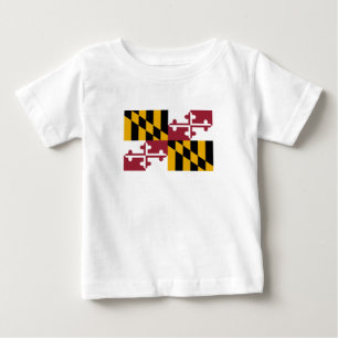 Camiseta Para Bebê Bandeira do estado de Maryland