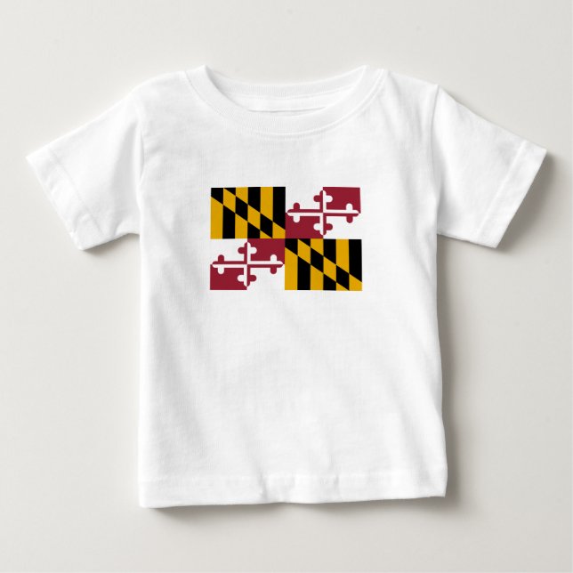 Camiseta Para Bebê Bandeira do estado de Maryland (Frente)