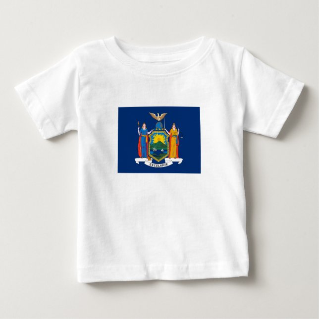 Camiseta Para Bebê Bandeira do Estado de Nova Iorque (Frente)