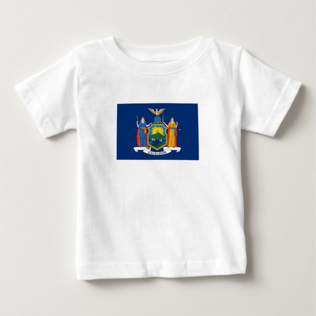 Camiseta Para Bebê Bandeira do Estado de Nova York (Frente)