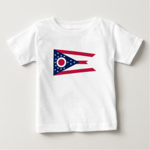 Camiseta Para Bebê Bandeira do Estado de Ohio