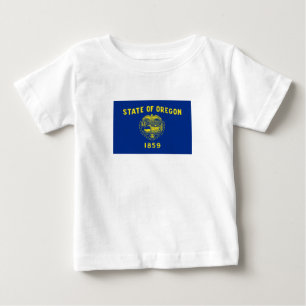 Camiseta Para Bebê Bandeira do estado de Oregon