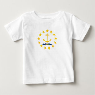 Camiseta Para Bebê Bandeira do Estado de Rhode Island