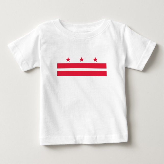 Camiseta Para Bebê Bandeira do Estado de Washington DC (Frente)
