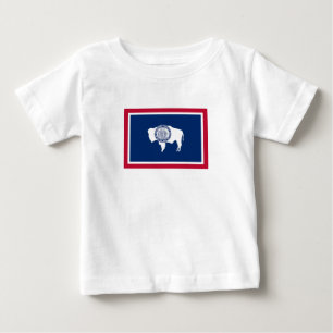 Camiseta Para Bebê Bandeira do Estado de Wyoming