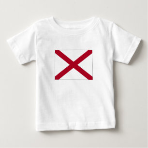 Camiseta Para Bebê Bandeira do Estado do Alabama