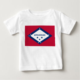 Camiseta Para Bebê Bandeira do Estado do Arkansas