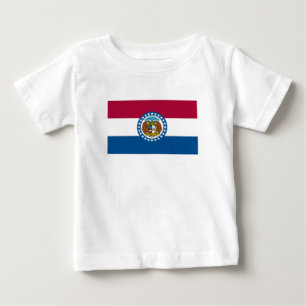 Camiseta Para Bebê Bandeira do estado do Missouri