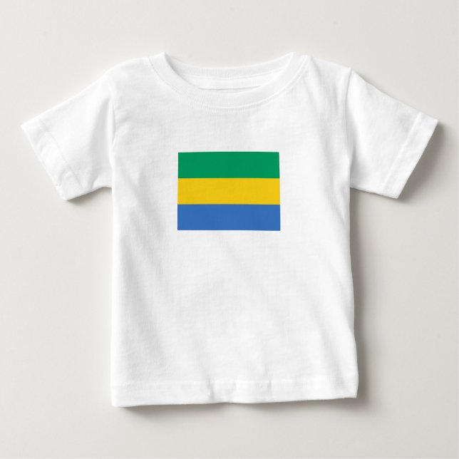 Camiseta Para Bebê Bandeira do Gabão (Frente)
