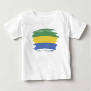 Camiseta Para Bebê Bandeira do Gabão