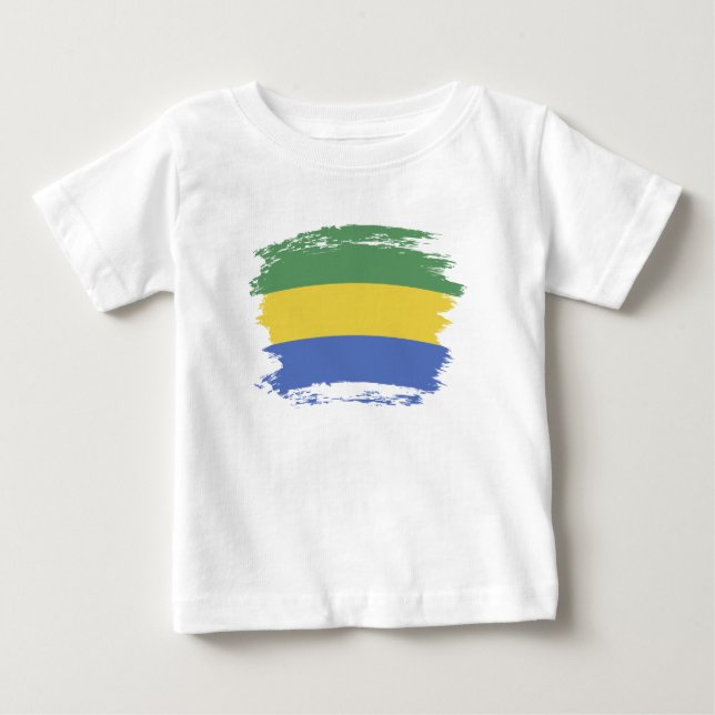 Camiseta Para Bebê Bandeira do Gabão (Frente)