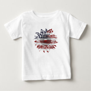 Camiseta Para Bebê bandeira do girassol 