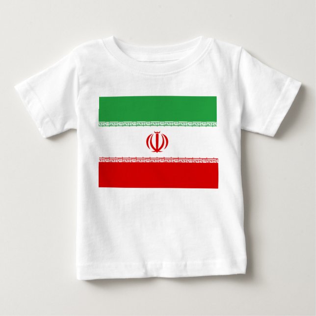 Camiseta Para Bebê Bandeira do Irã (Frente)