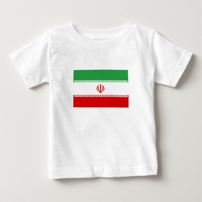 Camiseta Para Bebê Bandeira do Irã (Frente)