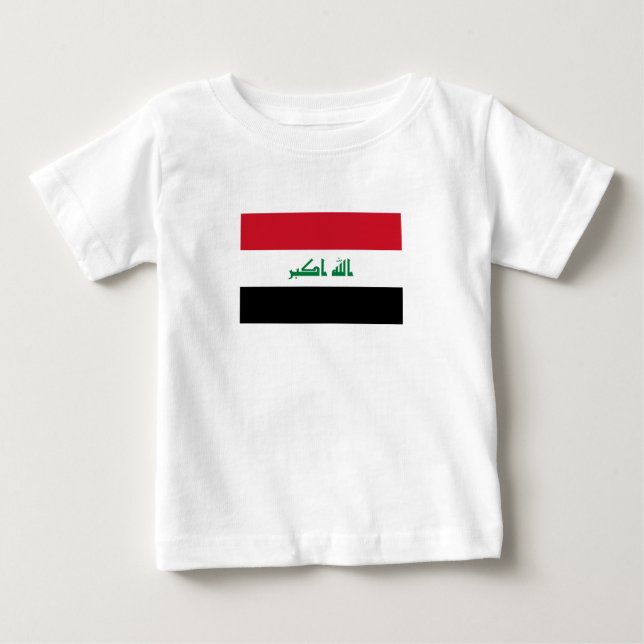 Camiseta Para Bebê Bandeira do Iraque (Frente)