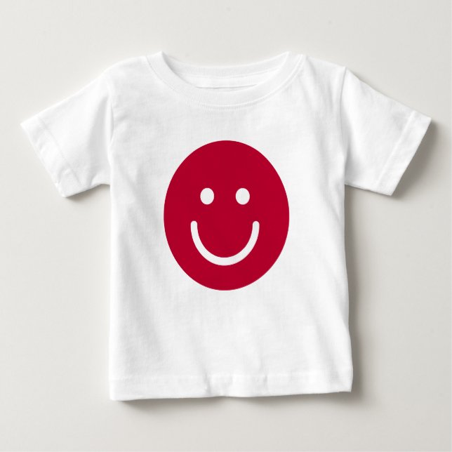 Camiseta Para Bebê Bandeira do Japão com rosto de sorriso (Frente)