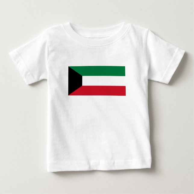 Camiseta Para Bebê Bandeira do Kuwait (Frente)