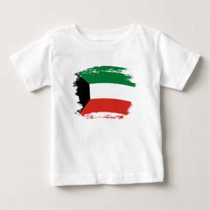 Camiseta Para Bebê bandeira do Kuwait