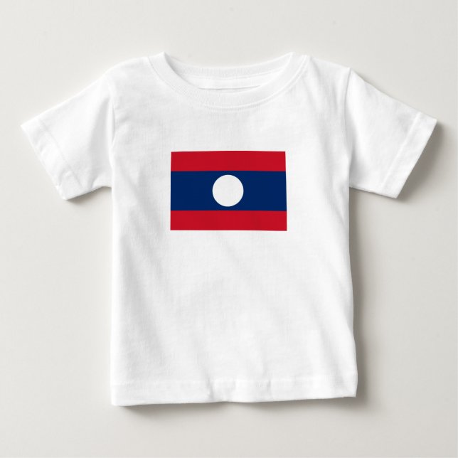 Camiseta Para Bebê Bandeira do Laos (Frente)
