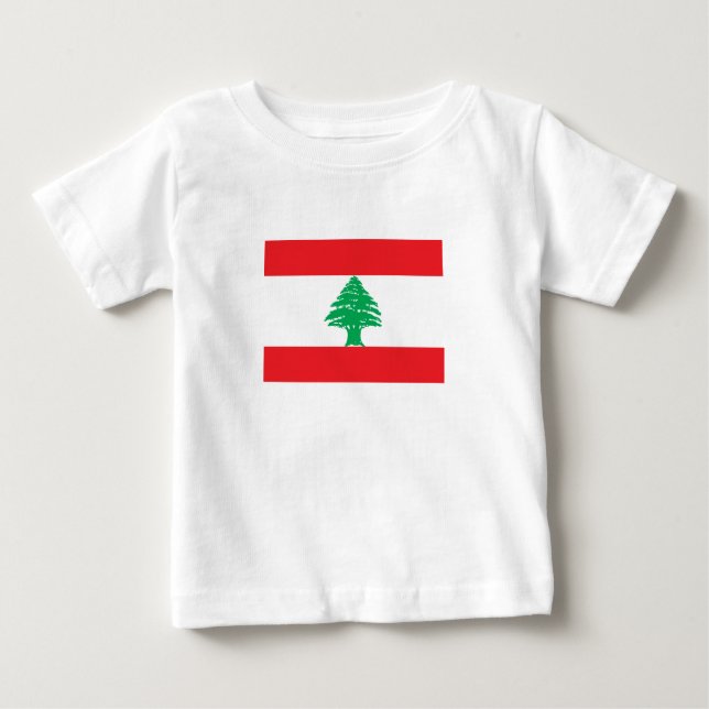 Camiseta Para Bebê Bandeira do Líbano (Frente)