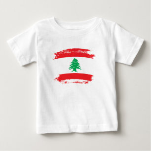 Camiseta Para Bebê bandeira do Líbano