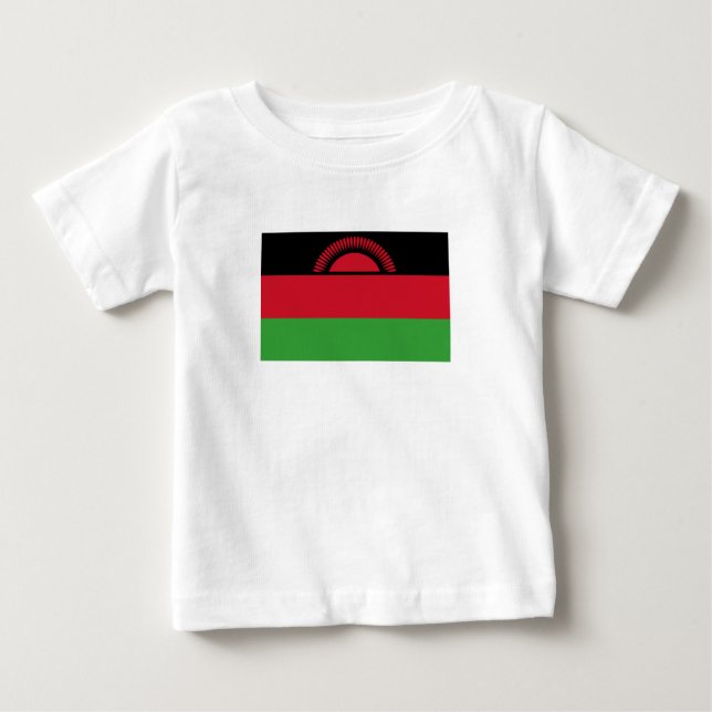 Camiseta Para Bebê Bandeira do Malawi (Frente)