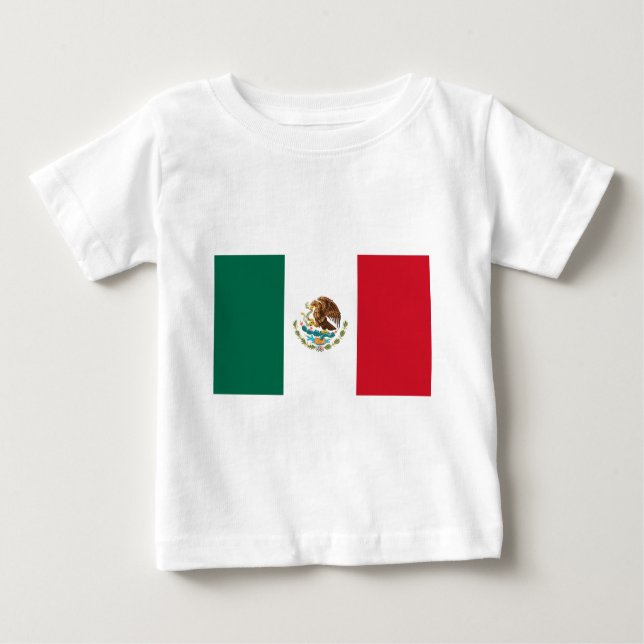 Camiseta Para Bebê Bandeira do México (Frente)