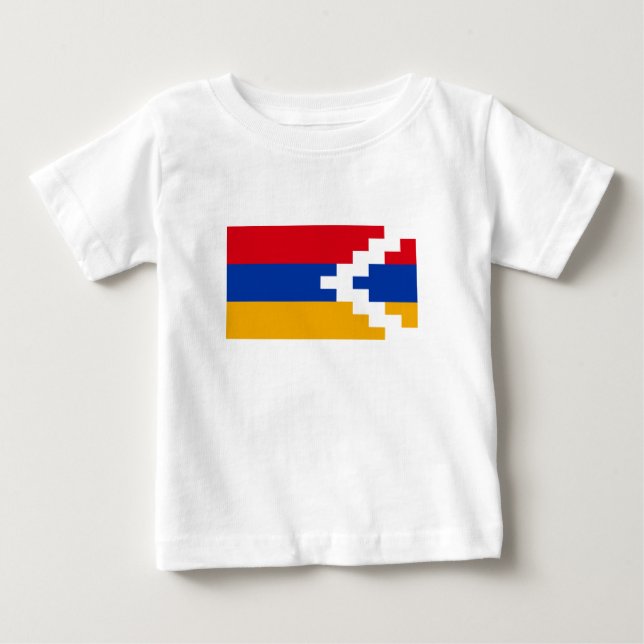 Camiseta Para Bebê Bandeira do Nagorno Karabakh (Frente)