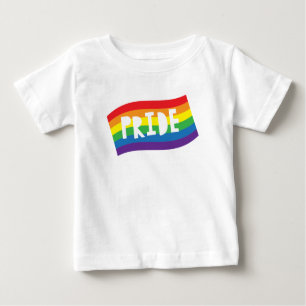 Camiseta Para Bebê Bandeira do Orgulho Arco-íris