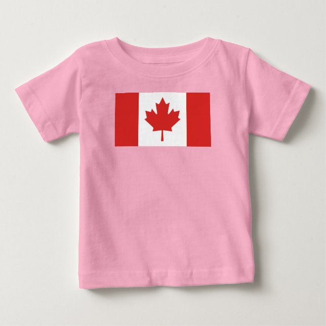 Camiseta Para Bebê Bandeira do país Canadá (Frente)
