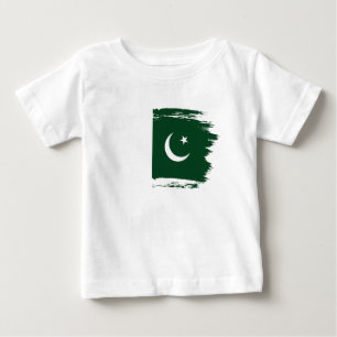 Camiseta Para Bebê bandeira do Paquistão