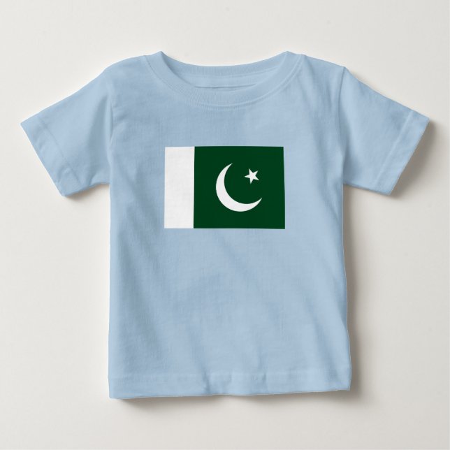 Camiseta Para Bebê Bandeira do Paquistão (Frente)