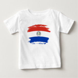 Camiseta Para Bebê bandeira do Paraguai