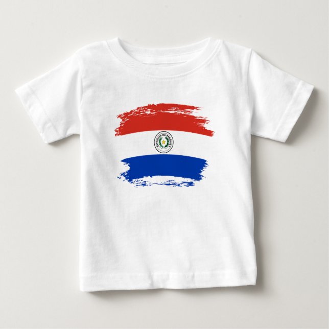 Camiseta Para Bebê bandeira do Paraguai (Frente)