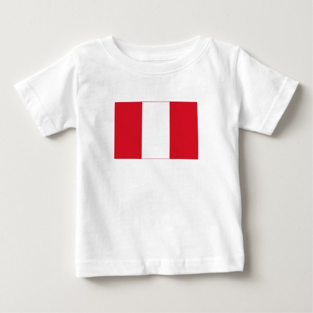 Camiseta Para Bebê Bandeira do Peru (Frente)