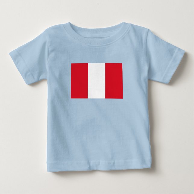 Camiseta Para Bebê Bandeira do Peru (Frente)