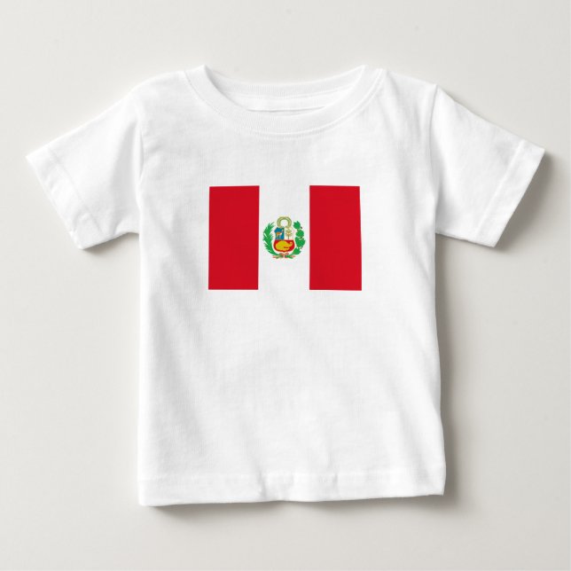 Camiseta Para Bebê Bandeira do Peru (Frente)