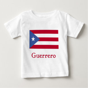 Camiseta Para Bebê Bandeira do porto-riquenho de Guerrero