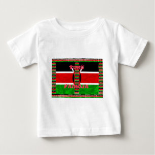 Camiseta Para Bebê Bandeira do Quênia: Tuko Pamoja - Design de Arte U